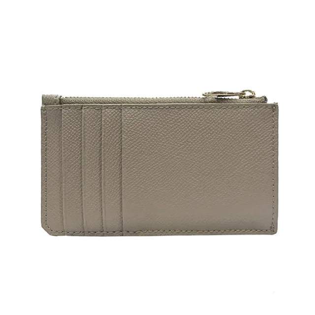 【FURLA 芙拉】WP00414 法國經典防刮牛皮金扣拉鍊名片夾零錢包(灰色)