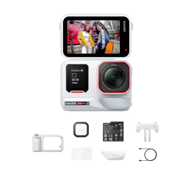 【Insta360】Ace Pro 2運動相機 人像街拍套裝 白色(公司貨)