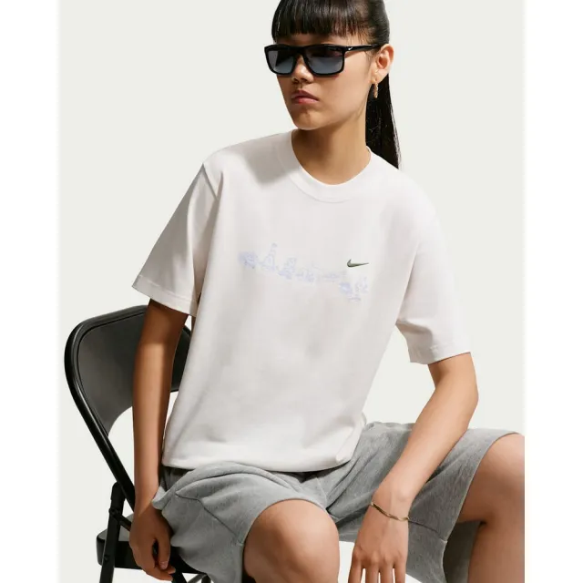 【NIKE 耐吉】短袖上衣 女 AS W NSW SS TEE BOXY 運動 休閒 寬鬆 短T 灰白 (IW1213030)