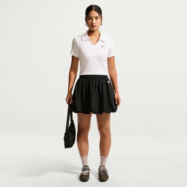 【NIKE 耐吉】短袖POLO 女 AS W NSW ESSNTL SS POLO CRP TO 運動 休閒 緊身 短版 白 (IO2730100)