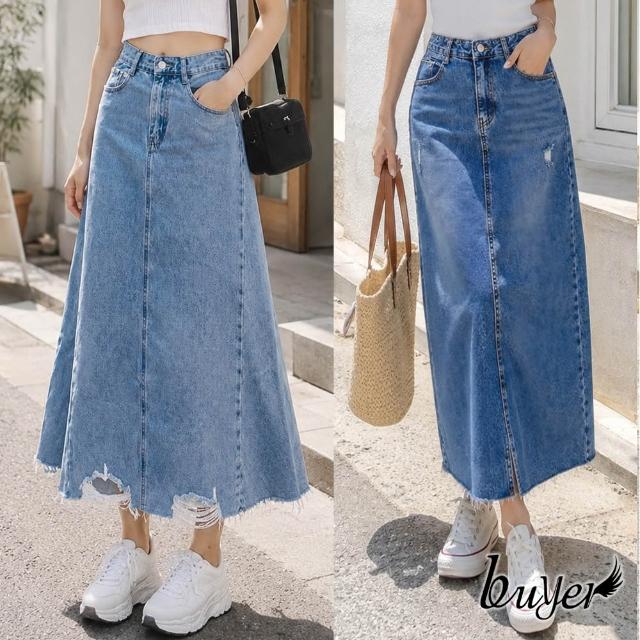 【buyer 白鵝】顯瘦 百搭 甜美 七分裙 牛仔裙(多款任選)