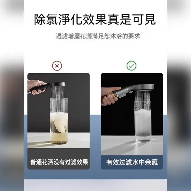 【Quality 聚家】過濾花灑 熱水器噴頭 淋浴蓮蓬頭 12*30cm 手持花灑 四重過濾 五檔增壓 ABS加厚材質