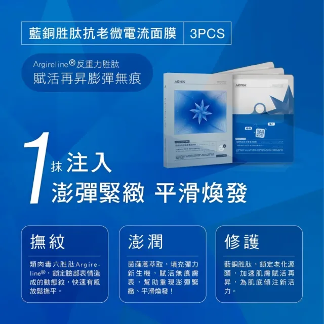 【AKIMIA】藍銅胜肽抗老微電流面膜 3片