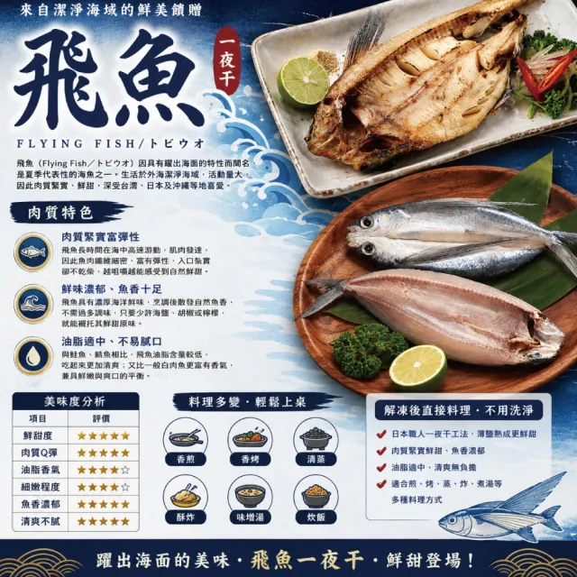 【小川漁屋】台灣飛魚一夜干3尾(250-300g/尾)