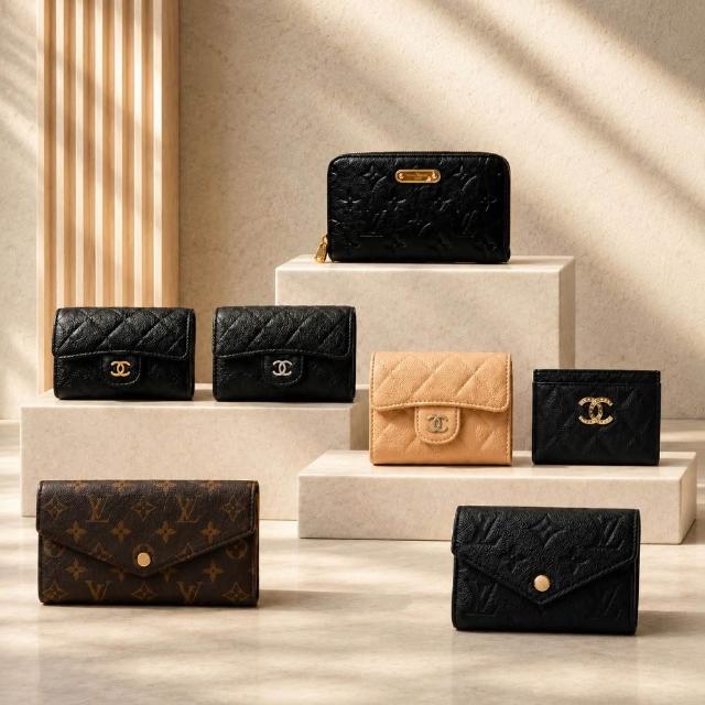 【CHANEL 香奈兒】xLouis Vuitton 路易威登經典拉鍊扣式零錢包/短夾(款式任選)