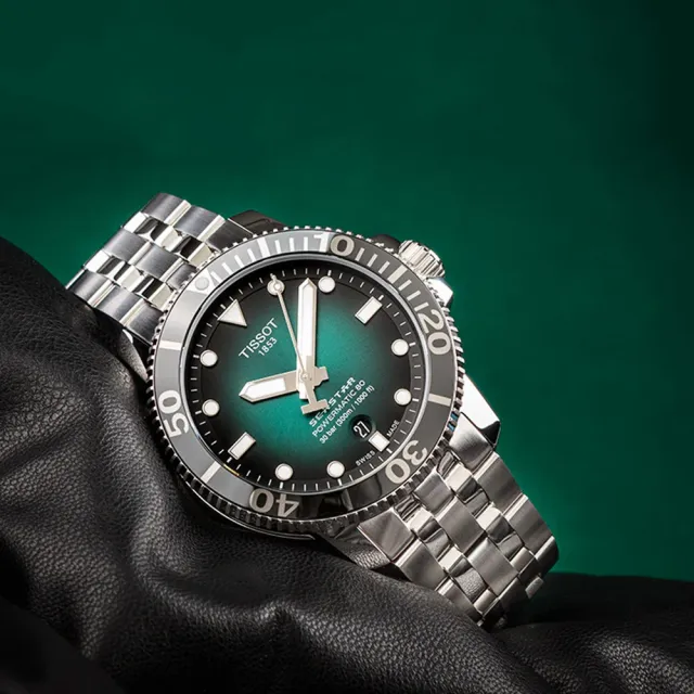 【TISSOT 天梭】Seastar 海星陶瓷錶 圈300米潛水錶  機械錶  手錶 情人節 禮物(T1204071109101)