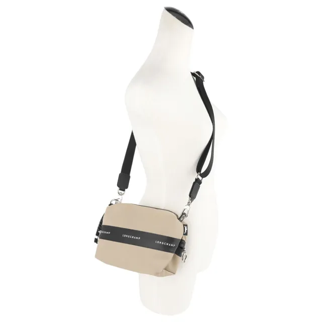 【LONGCHAMP】Le Pliage Energy XS 雙拉鍊帆布斜背包(土褐色)