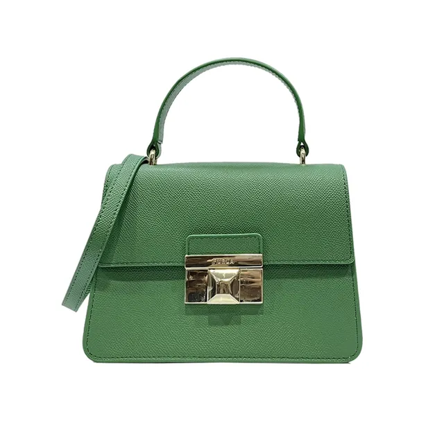 【FURLA 芙拉】WB00939 法國經典牛皮手提肩背斜背包(綠色)