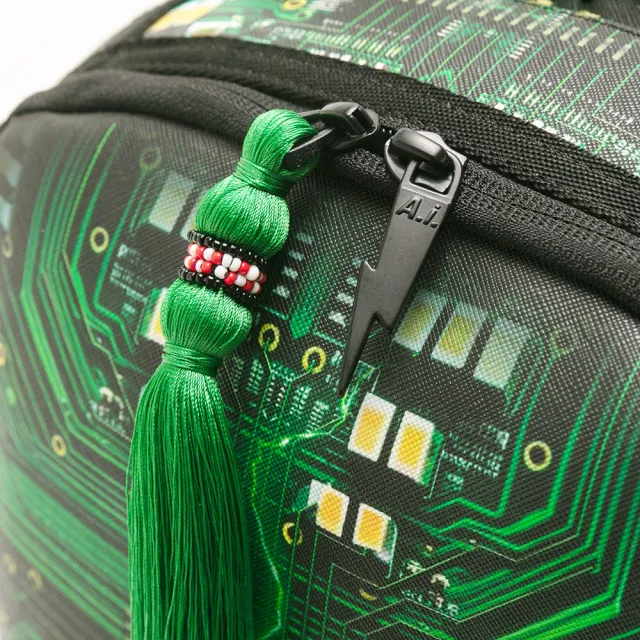 【SPRAYGROUND】AI主機板鋸齒鯊大容量後背包(黑色)