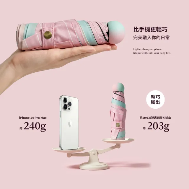 【雨之情】抗UV漸層口袋傘(雨傘/迷你傘/摺疊傘/五折傘)