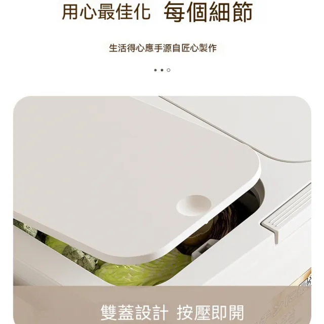 加高多層廚房垃圾桶 家用帶蓋 免彎腰幹濕分離收納桶 大號大容量可移動輪 乾濕分類垃圾桶 CKY