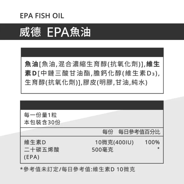 【WEIDER 威德】EPA魚油95% 30粒/盒