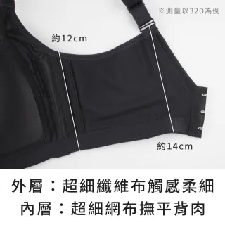 【玉如阿姨】水壩內衣。高包覆強支撐穩定不外擴 台灣製※0565黑(B.C.D.E罩 無鋼圈 集中)
