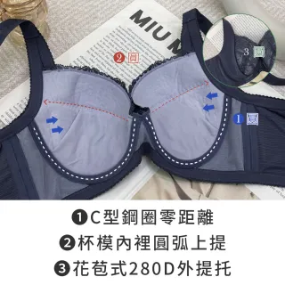 【玉如阿姨】極致登峰內衣※0500霧霾藍(B.C.D.E罩 防外擴 V溝 托高 包副乳 渾圓 機能 台灣製)