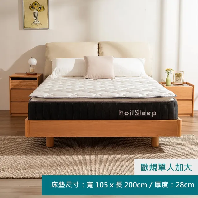 【hoi! 好好生活】Sleep DREAM 冰晶抗菌獨立筒床墊-歐規單人加大105X200
