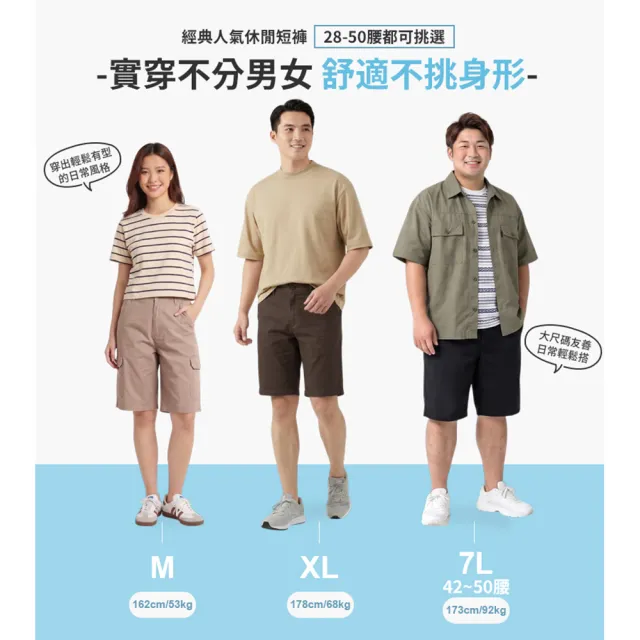 【JU SHOP】買一送一！男女經典休閒短褲 多口袋短褲 五分休閒褲(工作褲 工裝褲 加大 下著 高純棉 工裝短褲)