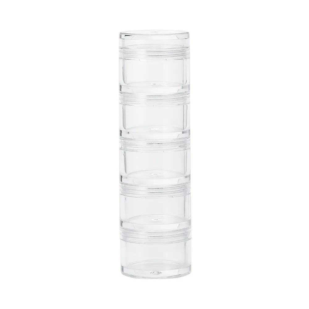【MUJI 無印良品】壓克力分裝盒/5層.直徑3.5×12.1cm