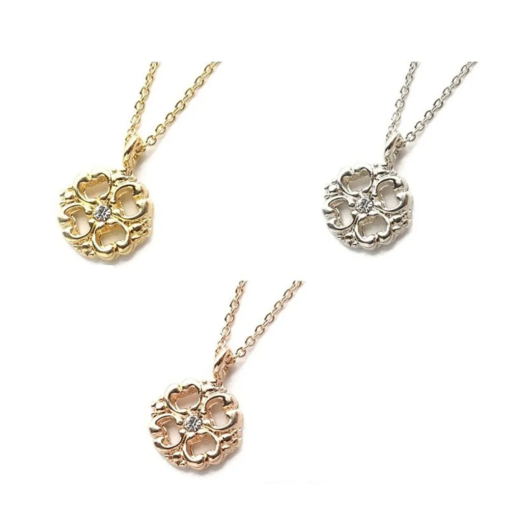 【日本MELODY ACCESSORY】日本製典雅浪漫幸運草鏤空造型銀項鍊 藤蔓花草圖騰 附延長鍊(質感情人節禮物)