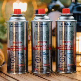 【卡旺】K-ONE 雙重防護防爆卡式瓦斯罐 250g 12入 G002(卡式爐瓦斯罐 防爆安控瓦斯罐 戶外露營瓦斯瓶)