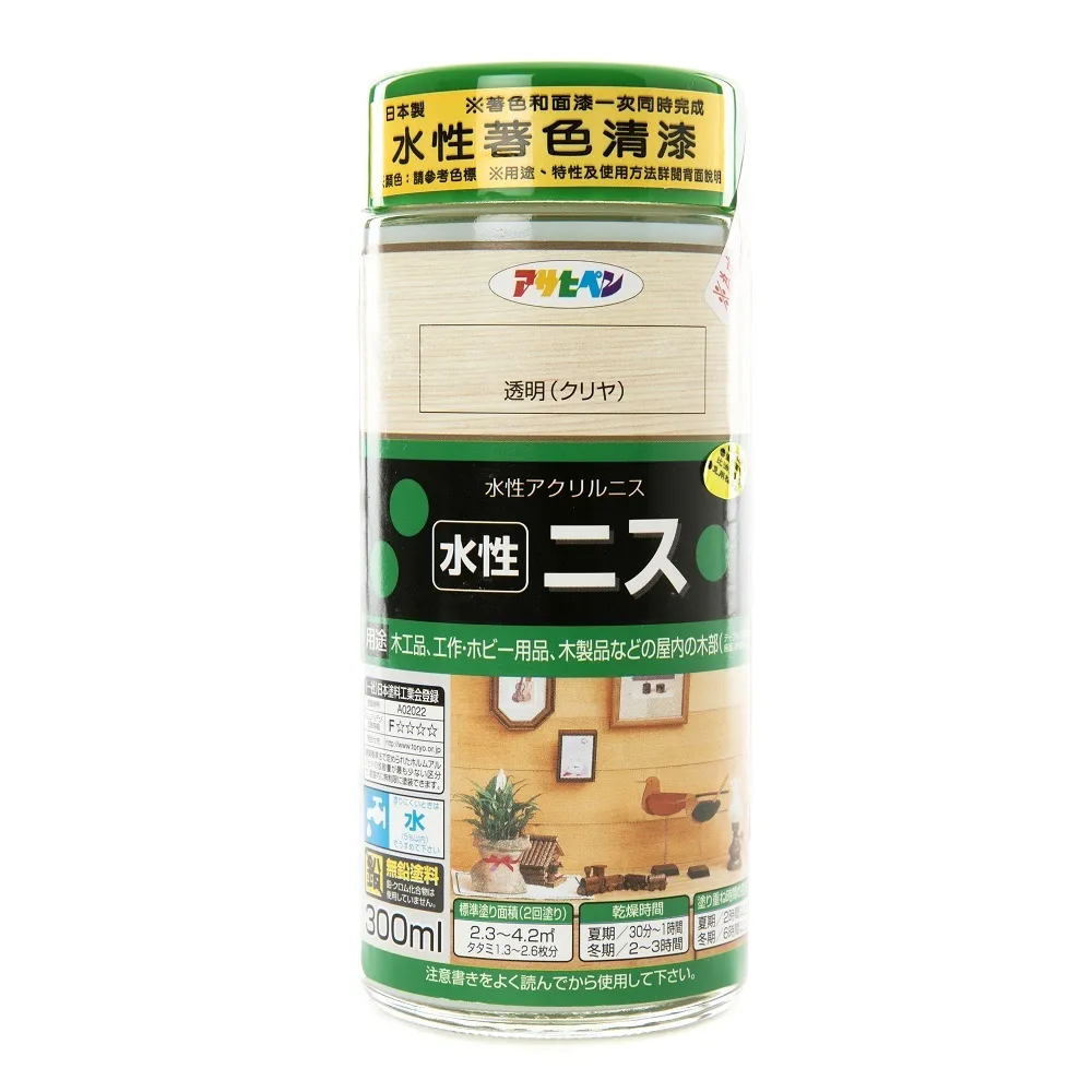【特力屋】日本Asahipen 水性著色清漆 透明 300ml