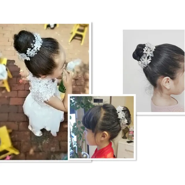 【橘魔法】白色水鑽花朵頭飾 兒童 女童 童裝 禮服搭配 花環 飾品 髮飾 花童 禮服 畢業典禮 萬聖節