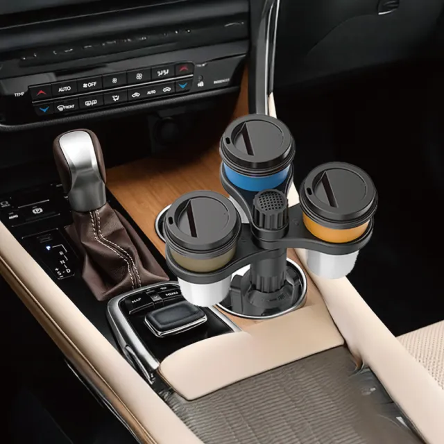 車用可旋轉三杯架(旋轉杯架 車載杯架 飲料杯架 咖啡杯架 水瓶架)