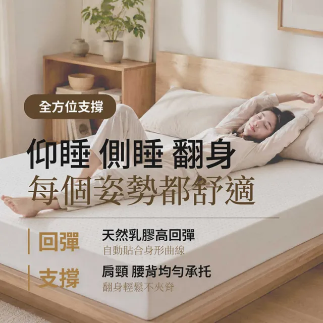 【森好眠】雙人7.5cm頂級天然乳膠床墊5x6.2尺(醫學中心指定品牌Sonmil經典基本款 連續18年ECO檢驗)