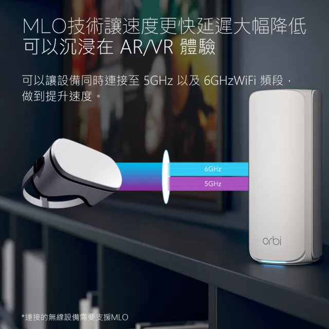 【NETGEAR】2入 ★ WiFi 7 三頻 BE11000 Mesh 1.5GHz四核 + 2GB RAM 路由器/分享器(Orbi RBE772v2)
