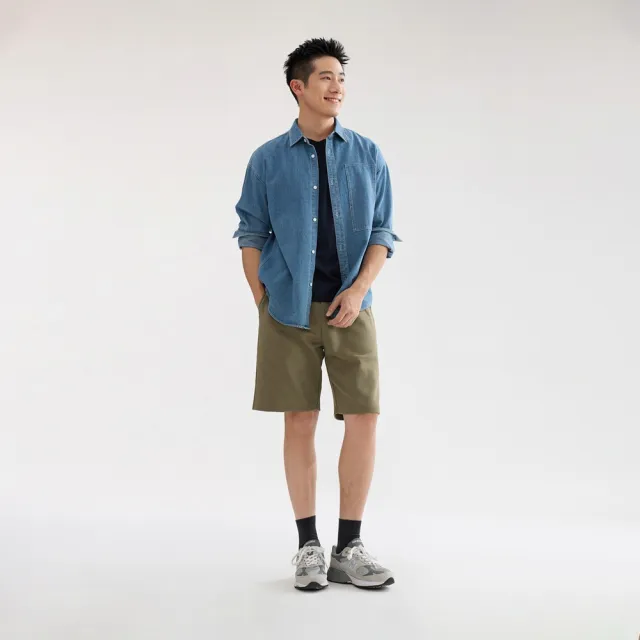 【GIORDANO 佐丹奴】男女裝抽繩鬆緊腰涼感短褲(多色任選)
