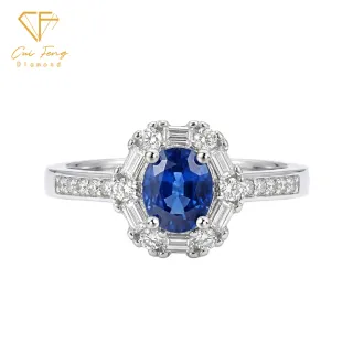 【CF Diamond】戒指 天然藍寶石 40分《宮廷禮鑽》雙11( 女戒 鑽戒 禮物 生日)