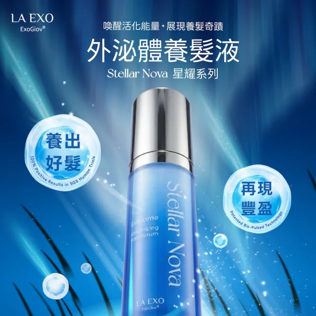 【LA EXO 萊泌兒】奇蹟賦活養髮雙入組(星耀 999 外泌體養髮液 30mlx2 )