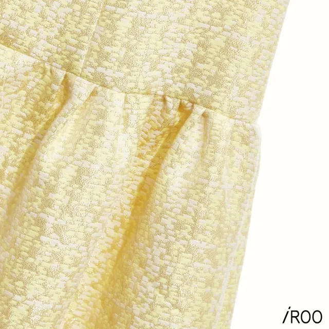 【iROO】織紋造型修身無袖洋裝