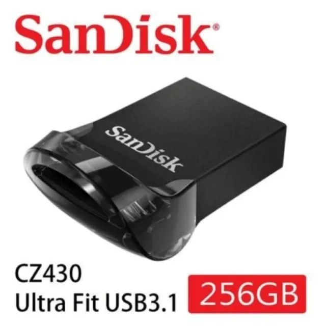 【SanDisk 晟碟】[全新版] 256GB Ultra Fit USB3.1隨身碟 原廠平輸(極速130MB/s 原廠5年有限保固)