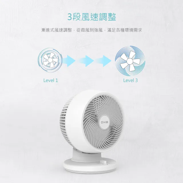 【DIKE】超值2入組-8吋自動擺頭循環扇(HLE210WT)