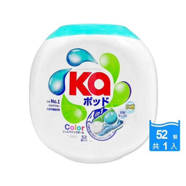 【Ka 王子菁華】日本KaPOD王子菁華-4合1強洗淨消臭香氛柔順護色洗衣凝珠膠囊球52顆/盒(去漬室內晾曬防悶臭