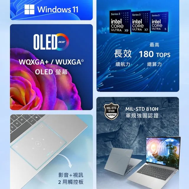 【Acer】筆電包/羅技鼠★14吋Ultra X9 3K OLED輕薄AI筆電(Swift Go/SFG14-I71-95L1/Ultra X9-388H/32G/1TB)