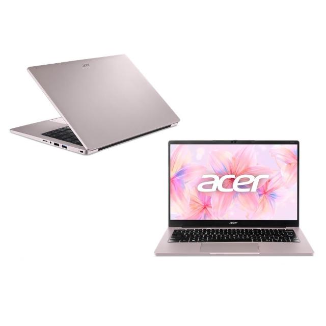 【Acer 宏碁】筆電包/羅技鼠★14吋輕薄文書筆電-粉(Aspire Lite/AL14-36P-C0HB/N4500/8G/128G/W11)