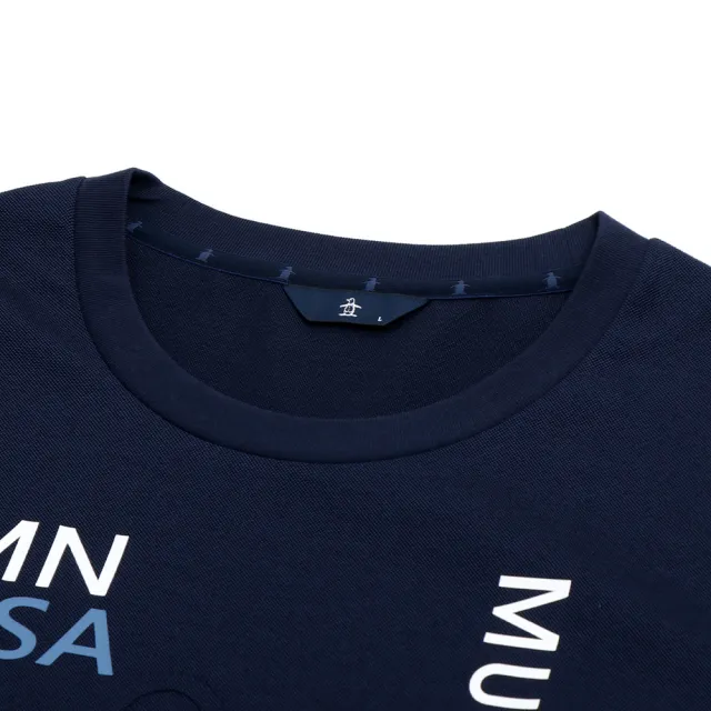 【Munsingwear】企鵝牌 男款藏青色 企鵝壓印LOGO印花圓領短袖T恤 MGXL2503