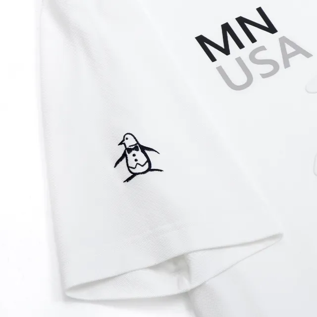【Munsingwear】企鵝牌 男款白色 企鵝壓印LOGO印花圓領短袖T恤 MGXL2503