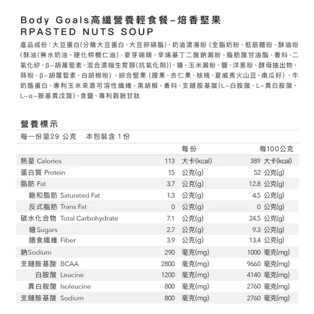 【Body Goals】高纖營養輕食餐 30入組 29-30G/包