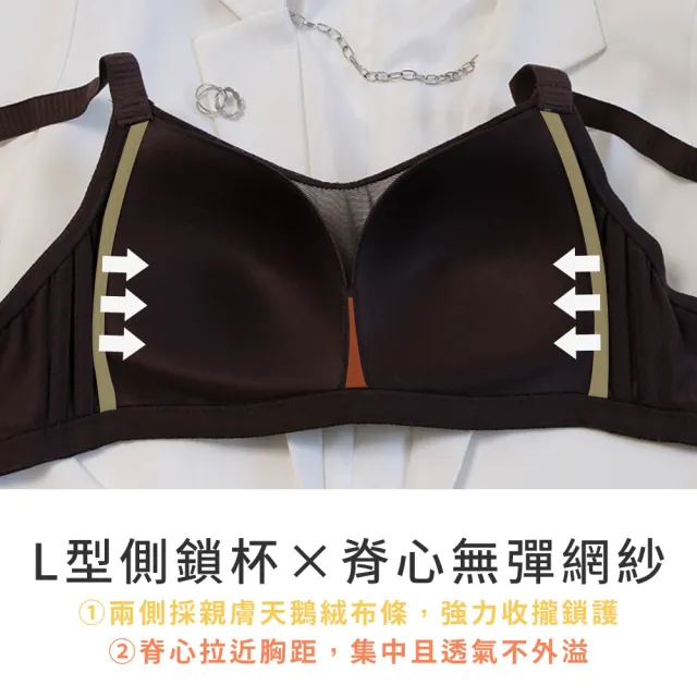 【玉如阿姨】峰鎖盛世內衣※0800黑茶(D.E.F.G罩 集中 深溝 無痕 無鋼圈 大罩杯 台灣製)