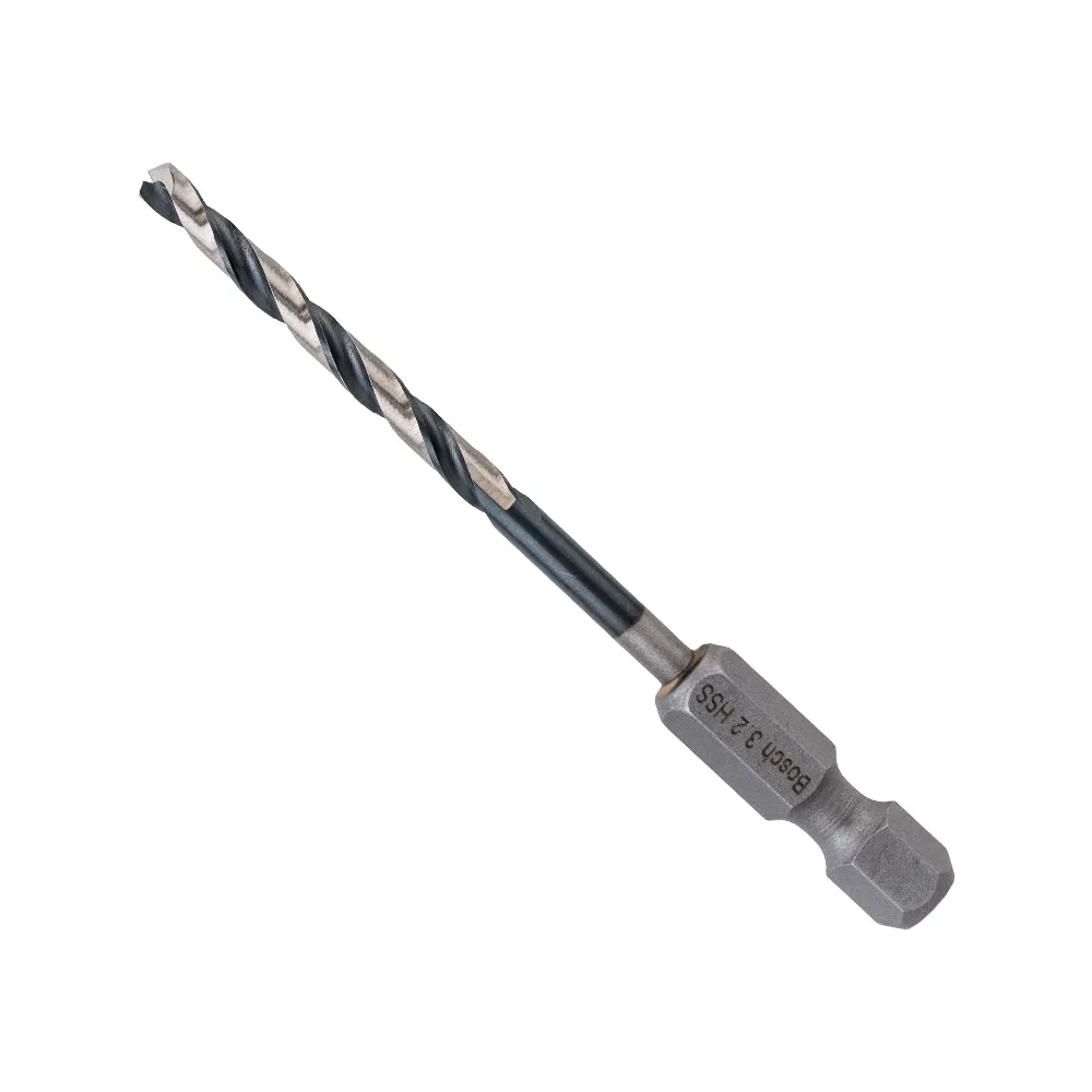 【BOSCH 博世】HSS G 鐵工鑽頭(四分之一吋 六角柄 3.2mm)
