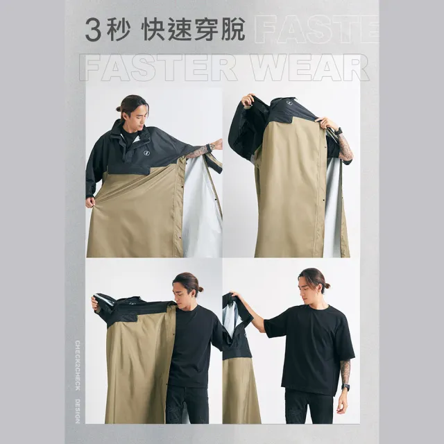 【CHECK2CHECK】C2C側開秒穿後背包極鋒雨衣(送秒穿雨鞋套)