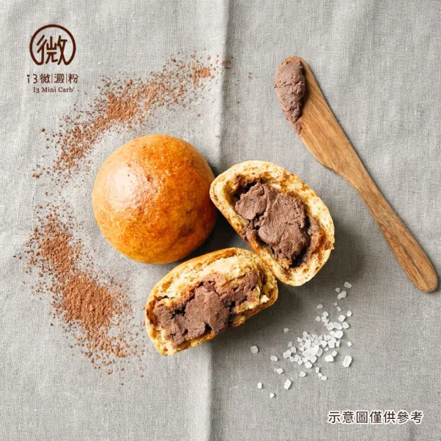 【i3微澱粉】低糖好纖手工麵包-濃醇可可餡小餐包6顆(271控糖配方 麵包 爆漿)