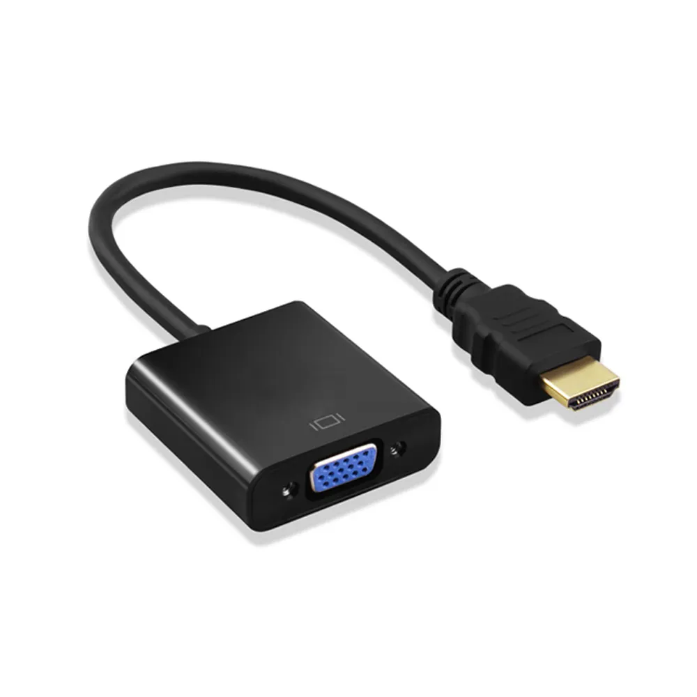 【LineQ】HDMI to VGA轉接線 HDMI轉VGA 電腦轉電視-無音源版-白色