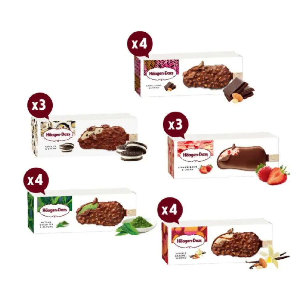 【Haagen-Dazs 哈根達斯】極脆雪糕18入團購組(派對必備 超人氣商品)