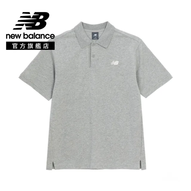【NEW BALANCE】NB Polo衫短袖上衣_男性_米杏/灰色_MT6186UZCIC_MT6186UZGHM(亞版 版型正常)