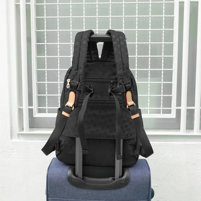 【OMC】雙11 秀麗機能款RFID休閒後背包03346(普普黑)