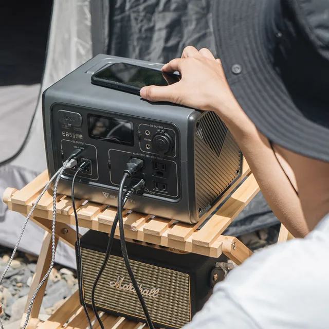 【BLUETTI】EB55 700W野獸級儲能電源+200W太陽能板(戶外行動電源／行動電站／移動電源／露營電源)
