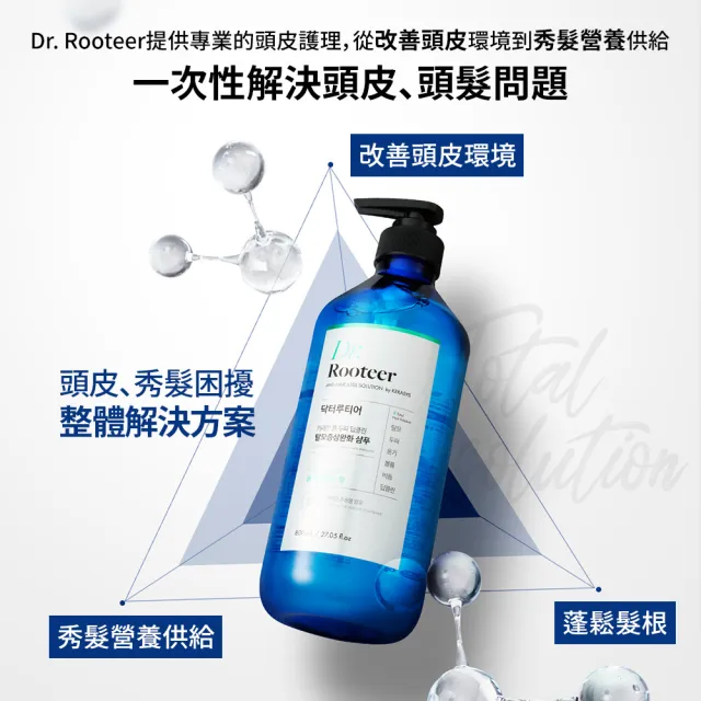 【KeraSys 可瑞絲】2入組 Dr.Rooteer髮根洗髮精800ml(台灣總代理/啤酒酵母/咖啡因)